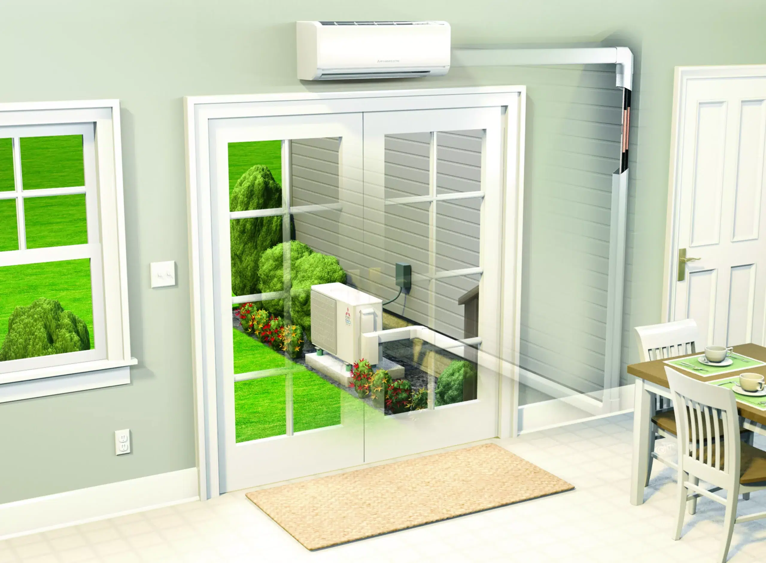 Ductless HVAC unit diagram