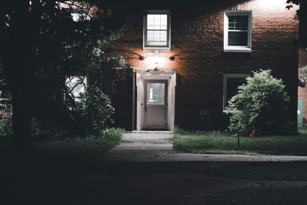 Security light outside a home